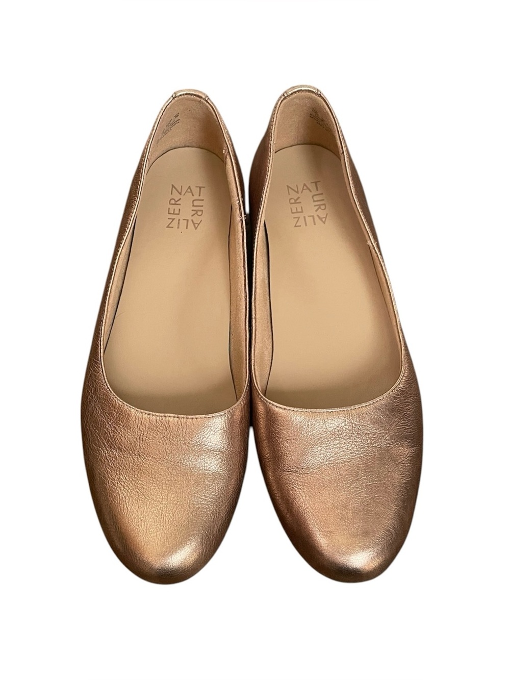 Naturalizer Bronze Gold Leather Ballet Flats 10